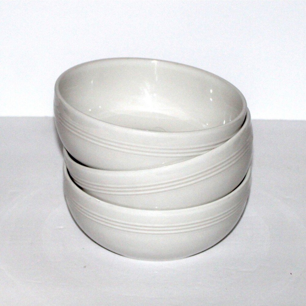 Le Creuset San Francisco Coupe 3 White Cereal Soup Bowls lot